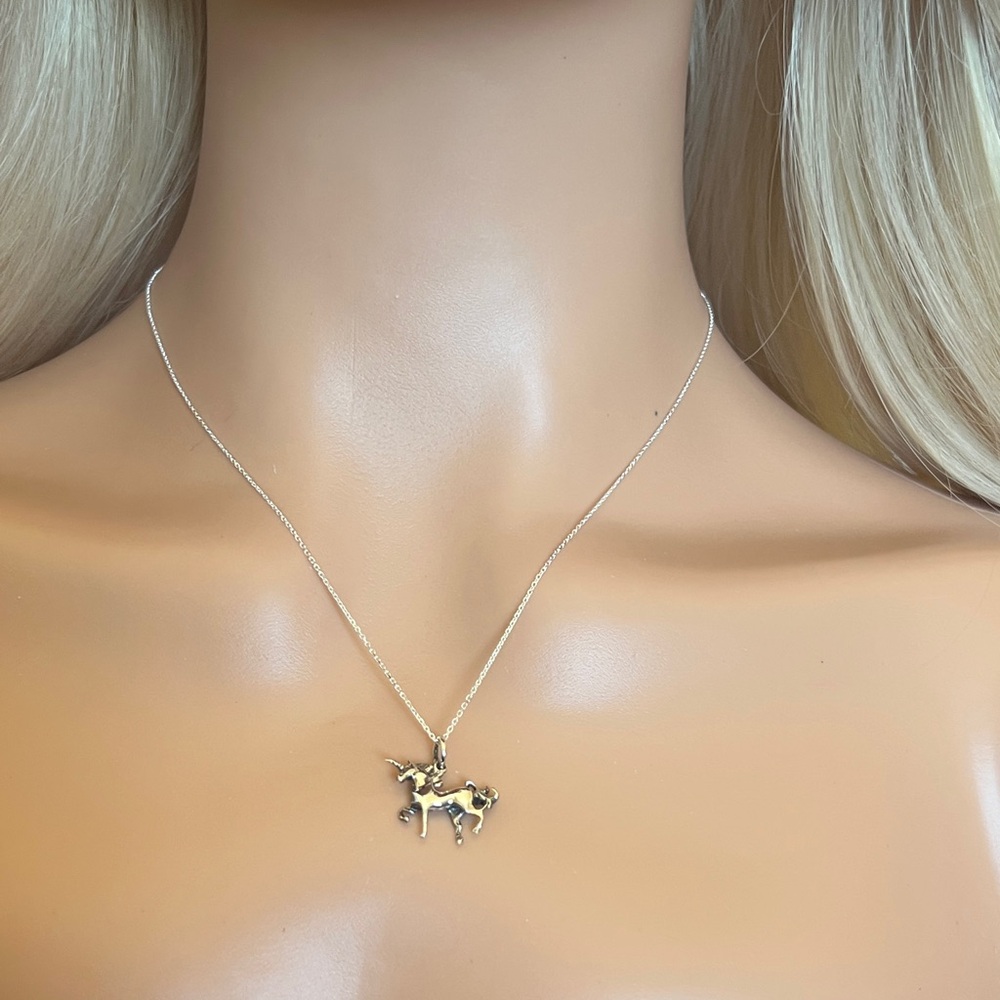 Silver Unicorn Pendant Necklace